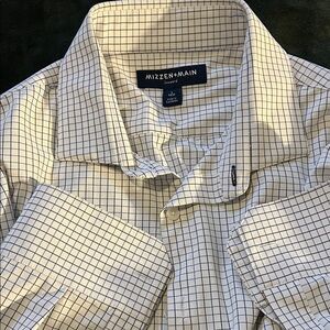Mizzen+Main Men's Grid Pattern Shirt - White and Navy Blue